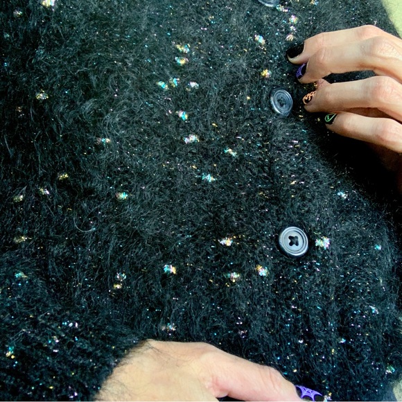 Vintage Carducci cardigan sweater, black, size small - Picture 5 of 16